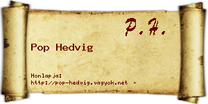 Pop Hedvig névjegykártya